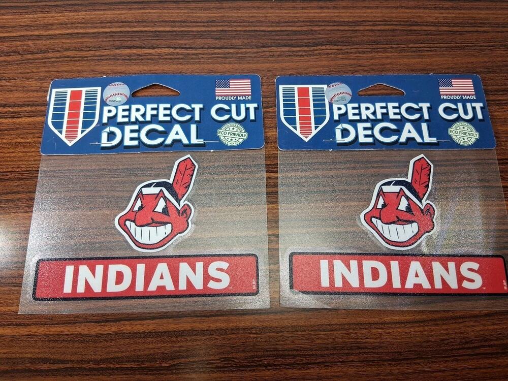 Cleveland Indians Chief Wahoo Perfect Cut Decal Lot Of 2 Baseball Sports USA